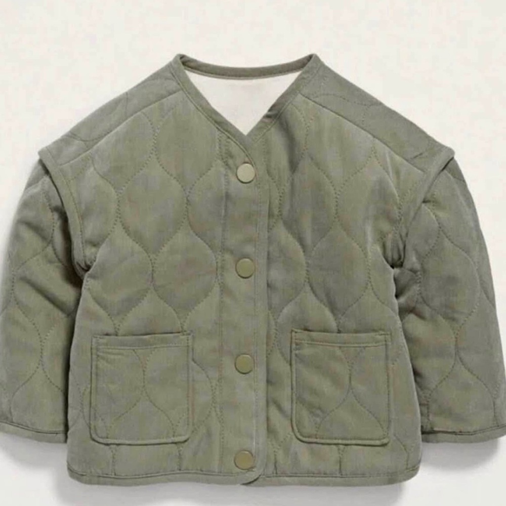 3-6 Months Old Navy Kids Quilted Puffer Jacket - Sage Green